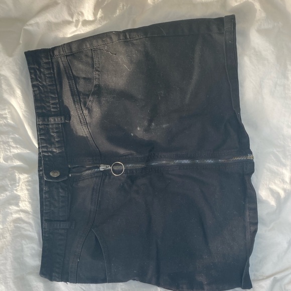 Forever 21 black denim zip up mini - Picture 2 of 3